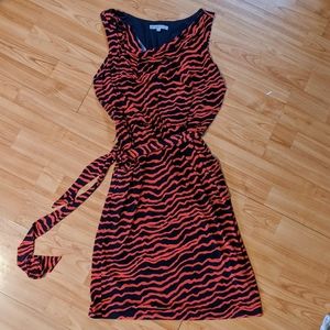 Orange and black stripped dress